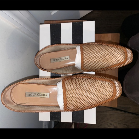 🦄 AQUAZZURA DALIA MOCASSIN SUGAR ALMOND SZ 39 - Picture 4 of 10